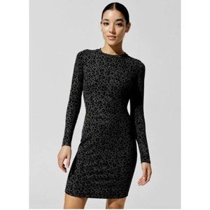 Carbon38 Leopard Ribbed Grey Dress Small